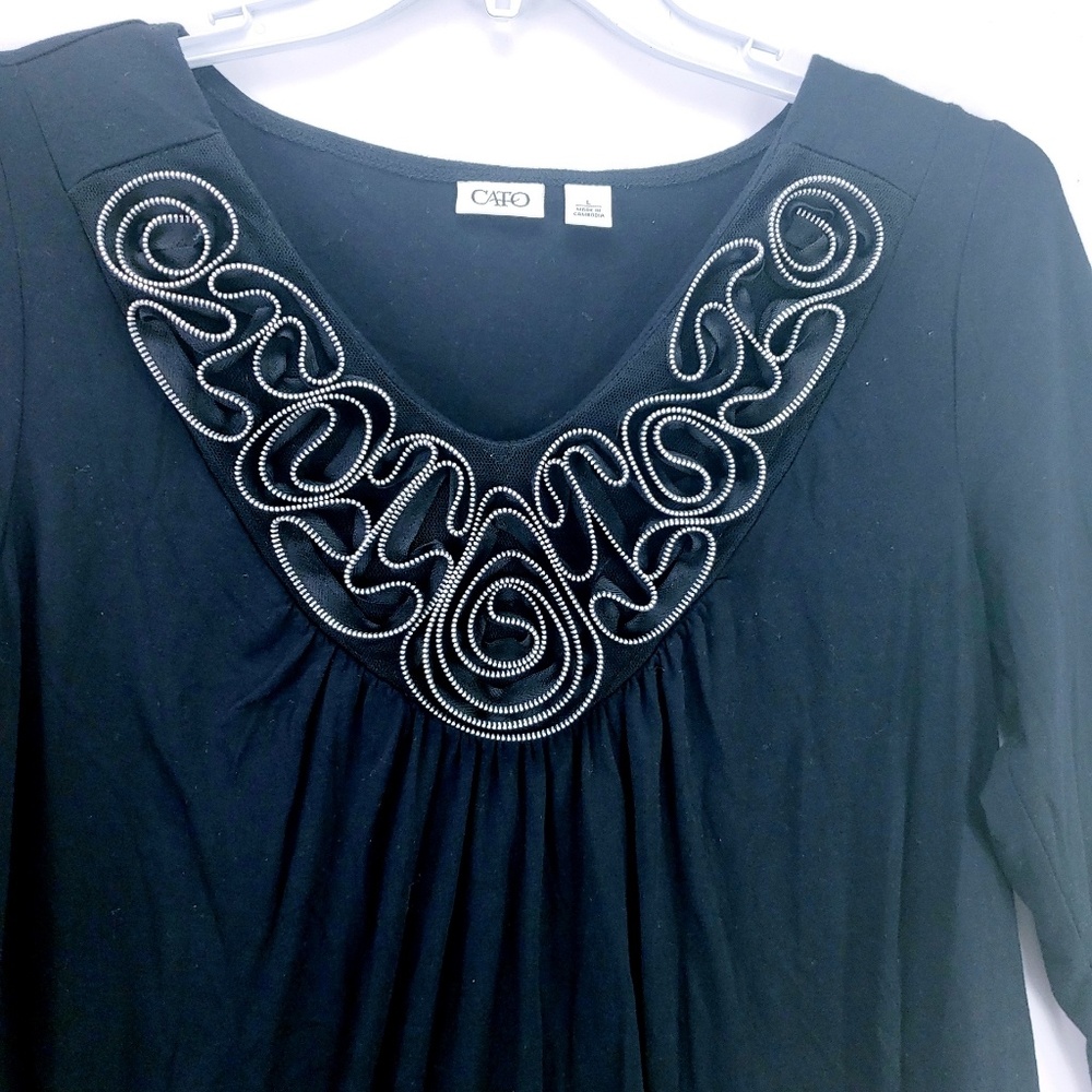 Cato 3/4 Sleeve Ruffle Neck - Picture 3 of 6